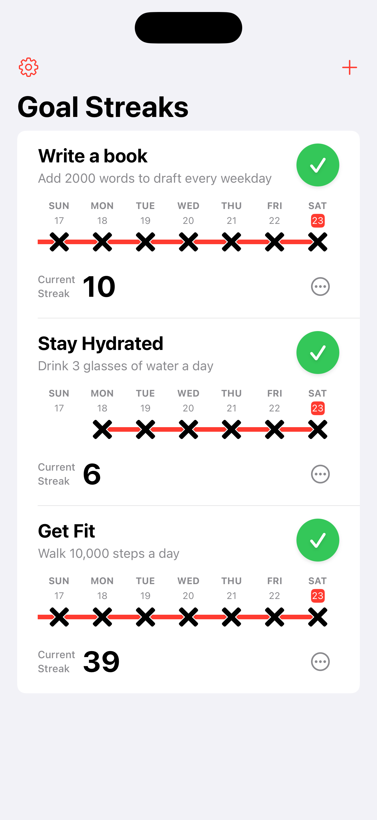 Goal Streaks Dashboard